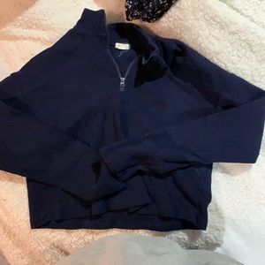 Navy Cropped quarter zip from garage